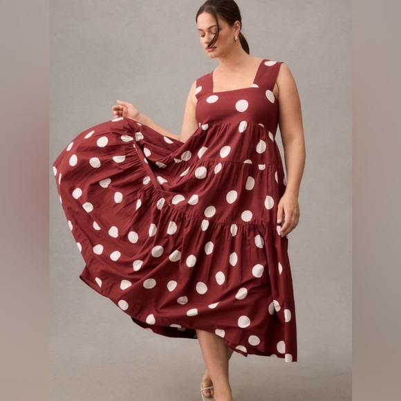 Anthropologie Maeve - Helena Square-Neck Babydoll Polkadot Dress - Picture 6 of 15